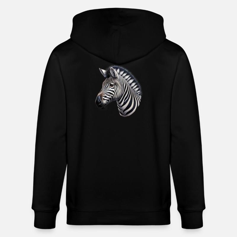 Zebra - Stanley/Stella Unisex Bio-Kapuzenjacke CULTIVATOR  - Schwarz