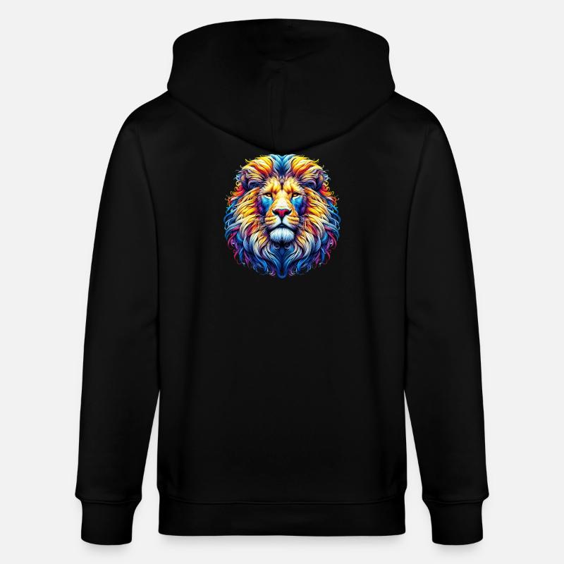 Löwe - Stanley/Stella Unisex Bio-Kapuzenjacke CULTIVATOR  - Schwarz