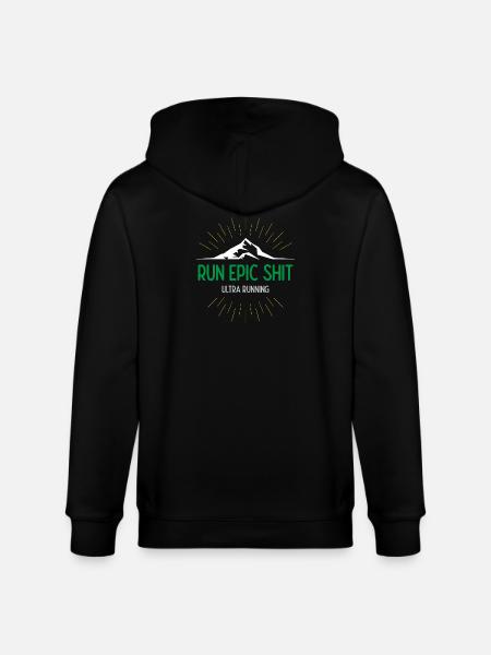 Run Epic Shit - Ultra Running - Stanley/Stella CULTIVATOR Unisex Organic Hooded Jacket - black