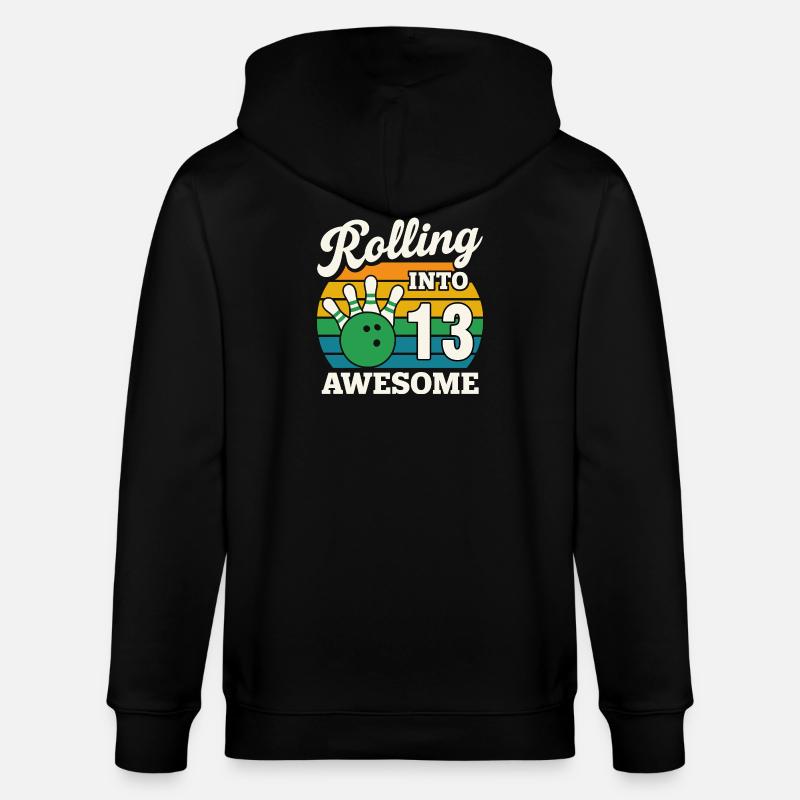Retro Bowling 13e anniversaire Tee - Veste à capuche bio CULTIVATOR Stanley/Stella Unisexe - noir