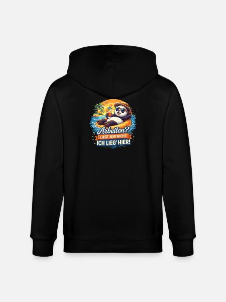 Panda Strandurlaub: Arbeit? Mir Nicht - Stanley/Stella Unisex Bio-Kapuzenjacke CULTIVATOR  - Schwarz