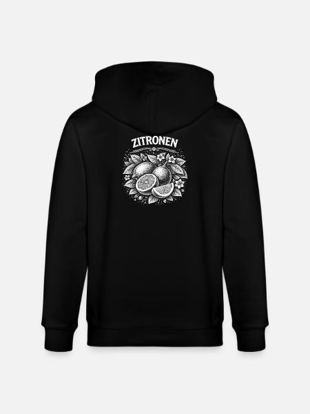 Lemons illustration in black and white - Stanley/Stella CULTIVATOR  Unisex Organic Hooded Jacket - black