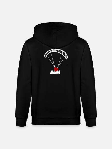 Paragliding Mama mit Herz - Stanley/Stella Unisex Bio-Kapuzenjacke CULTIVATOR  - Schwarz