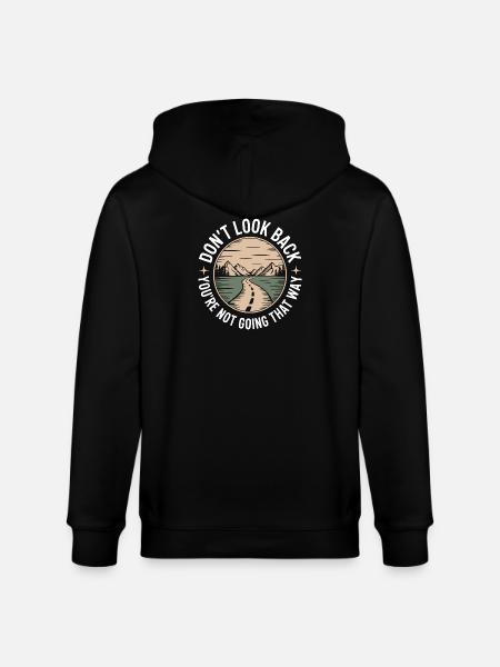 Se ikke tilbage, du går ikke den vej, motivation - Stanley/Stella økologisk unisex-hættejakke CULTIVATOR  - sort
