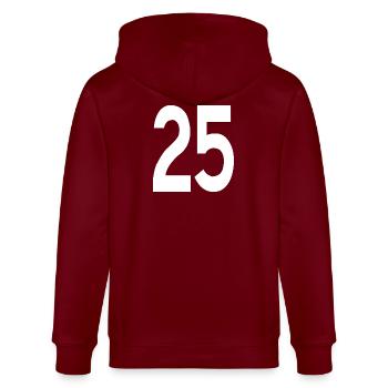Freundliche Anfänge 25 - Stanley/Stella Unisex Bio-Kapuzenjacke CULTIVATOR  - Burgunderrot - Hinten - Anna (173cm)