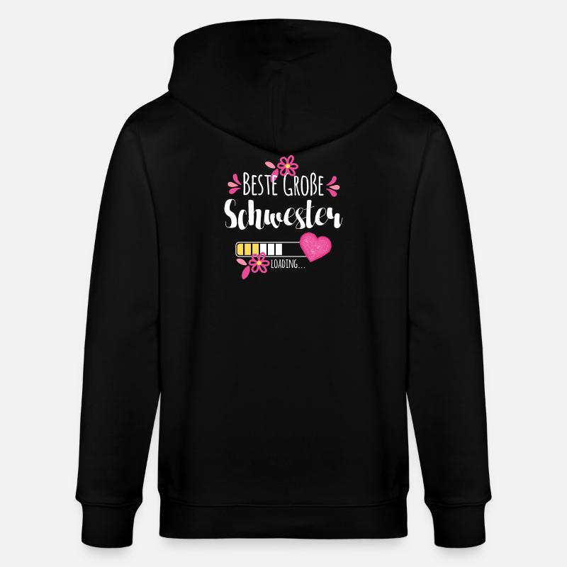 Beste Große Schwester Loading - Stanley/Stella Unisex Bio-Kapuzenjacke CULTIVATOR  - Schwarz