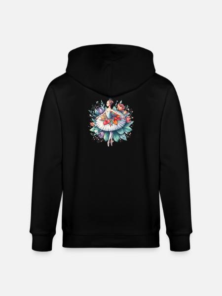 Ballet dancer with tutu - Stanley/Stella CULTIVATOR Unisex Organic Hooded Jacket - black