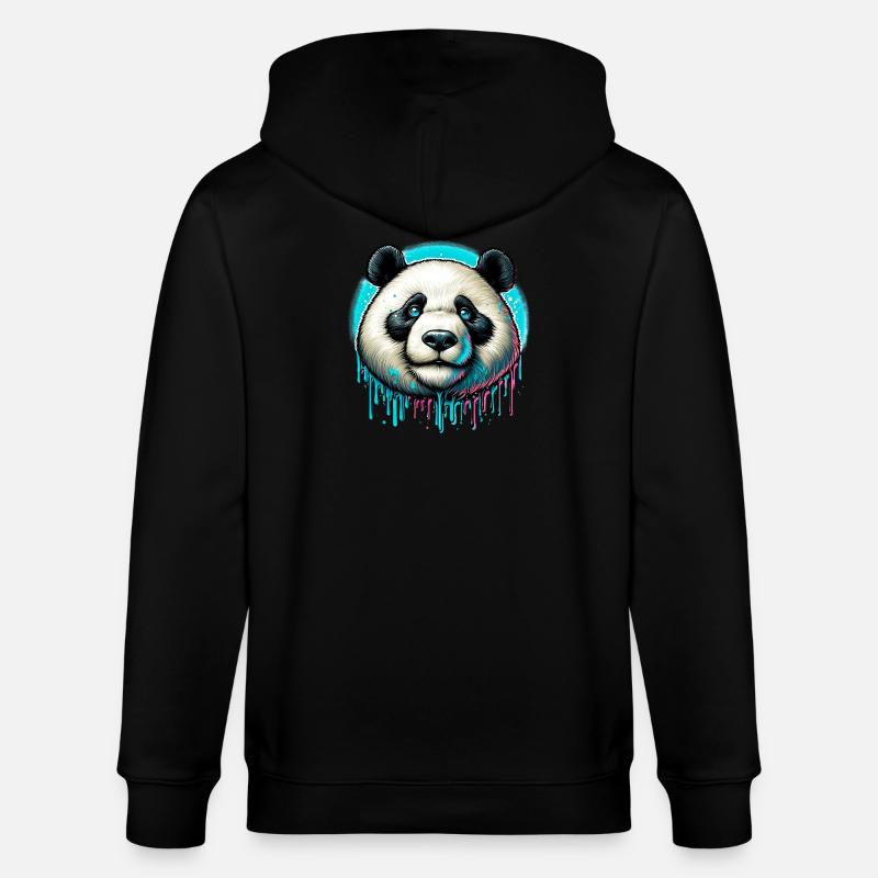 Panda - Stanley/Stella Unisex Bio-Kapuzenjacke CULTIVATOR  - Schwarz