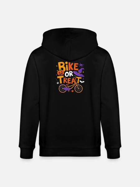Halloween-Fahrrad oder Leckerli-Illustration - Stanley/Stella Unisex Bio-Kapuzenjacke CULTIVATOR - Schwarz