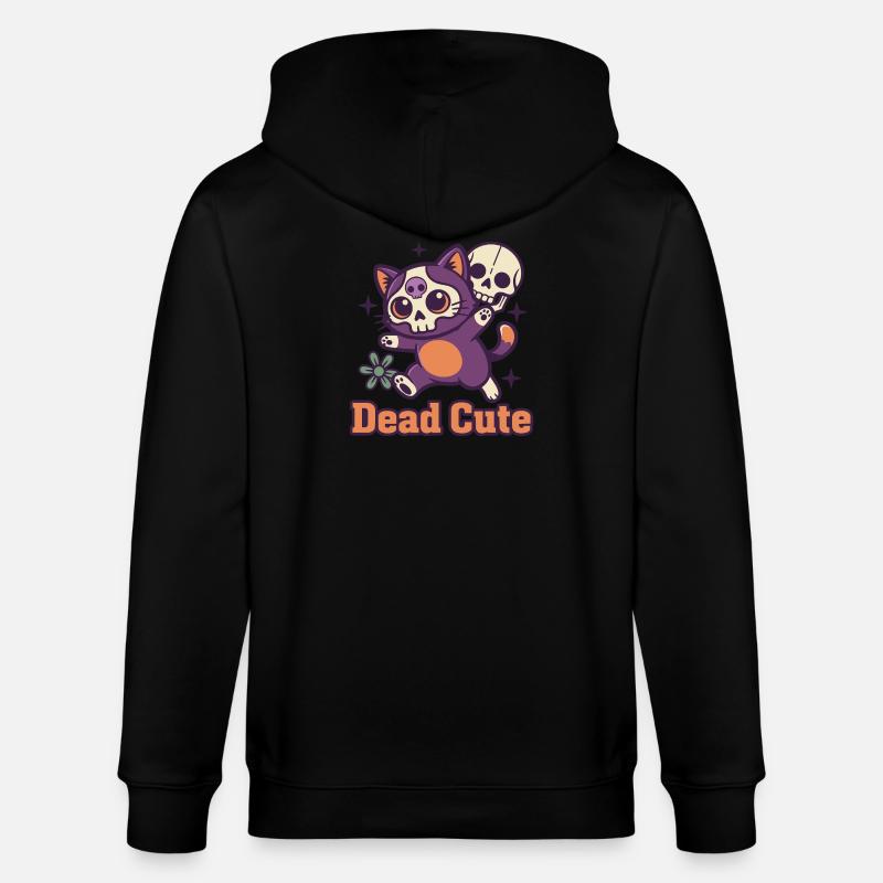Squelette de chat mort mignon - Veste à capuche bio CULTIVATOR Stanley/Stella Unisexe - noir