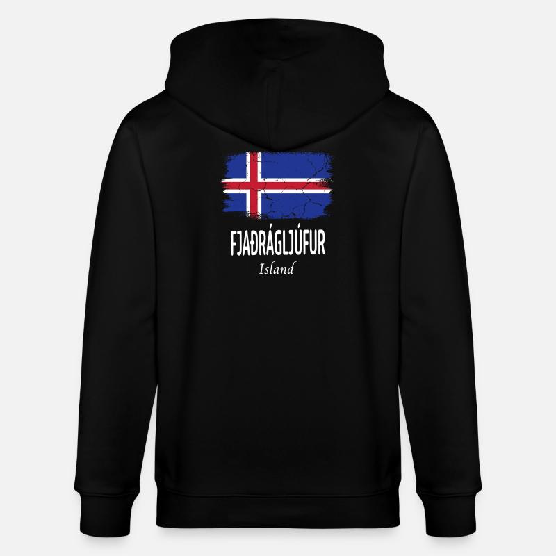 Fjaðrárgljúfur - Veste à capuche bio CULTIVATOR Stanley/Stella Unisexe - noir