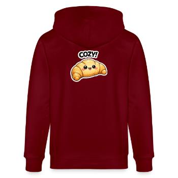 Croissant douillet Kawaii - Veste à capuche bio CULTIVATOR Stanley/Stella Unisexe - bordeaux - Dos - Anna (173cm)