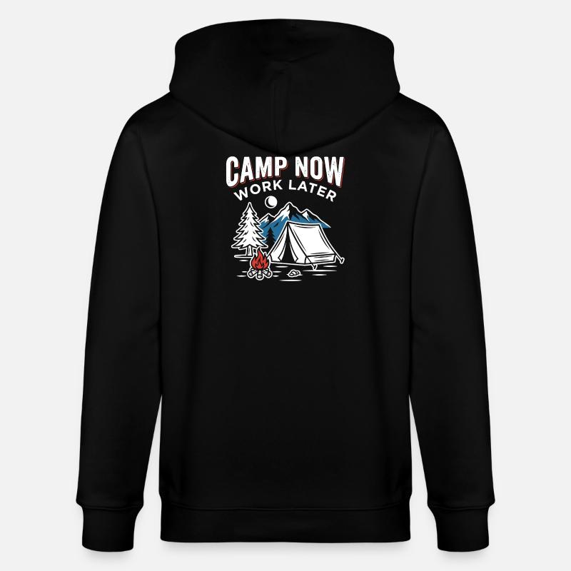 Camp now, work later - Stanley/Stella CULTIVATOR  Unisex Organic Hooded Jacket - black