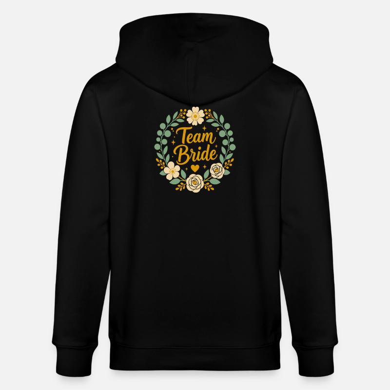 Team-Braut Blumen-Boho-Hochzeit - Stanley/Stella Unisex Bio-Kapuzenjacke CULTIVATOR - Schwarz