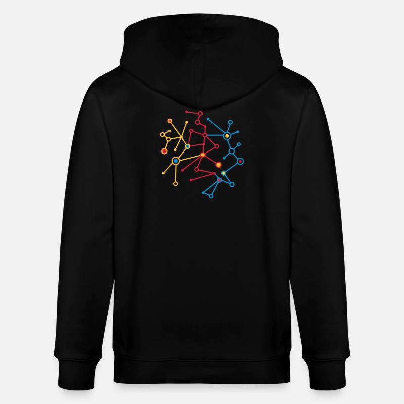 Molekül Muster - Stanley/Stella Unisex Bio-Kapuzenjacke CULTIVATOR  - Schwarz