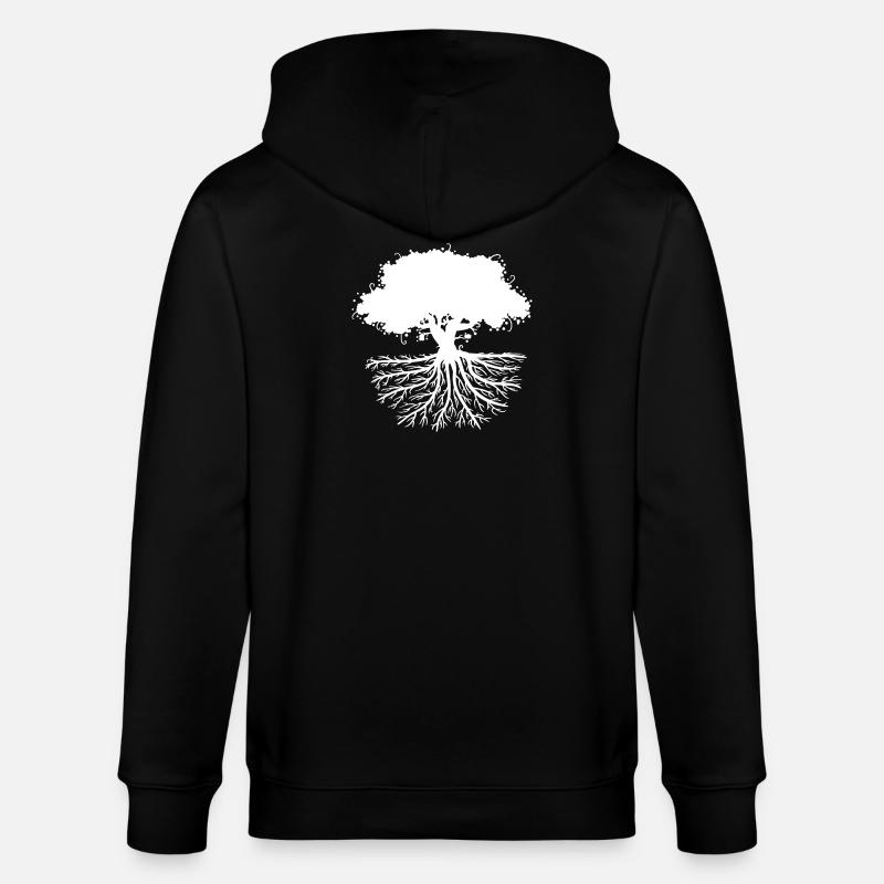 tree roots white - Stanley/Stella Unisex Bio-Kapuzenjacke CULTIVATOR  - Schwarz