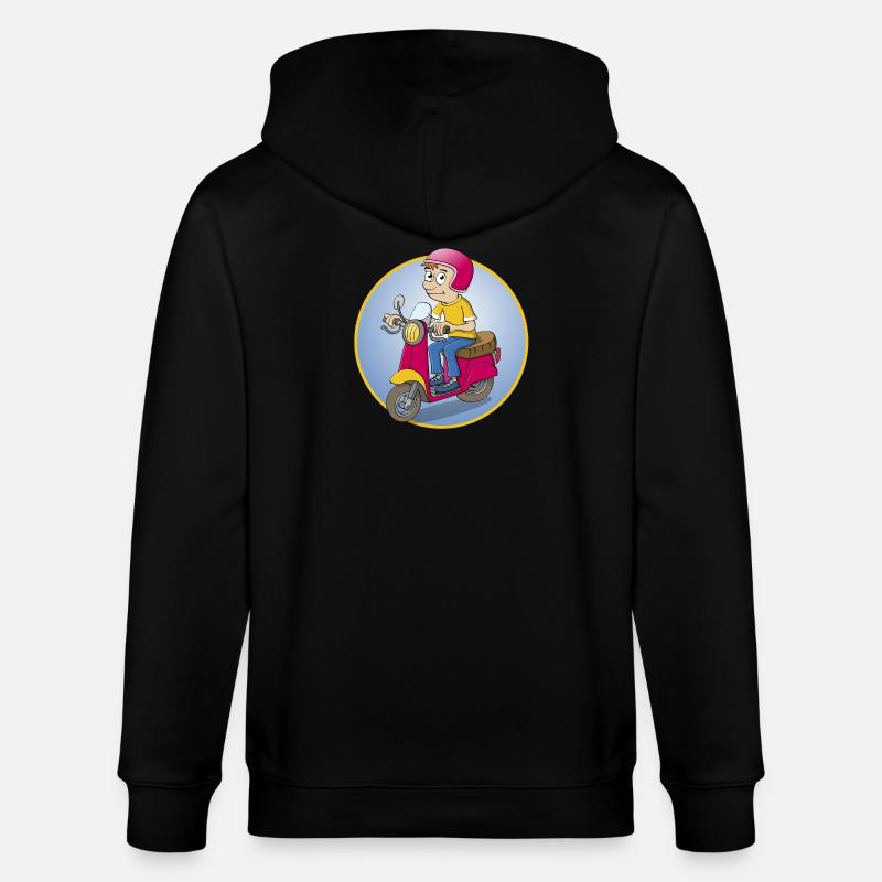 Der Rollerfahrer - Version1 - Stanley/Stella Unisex Bio-Kapuzenjacke CULTIVATOR  - Schwarz