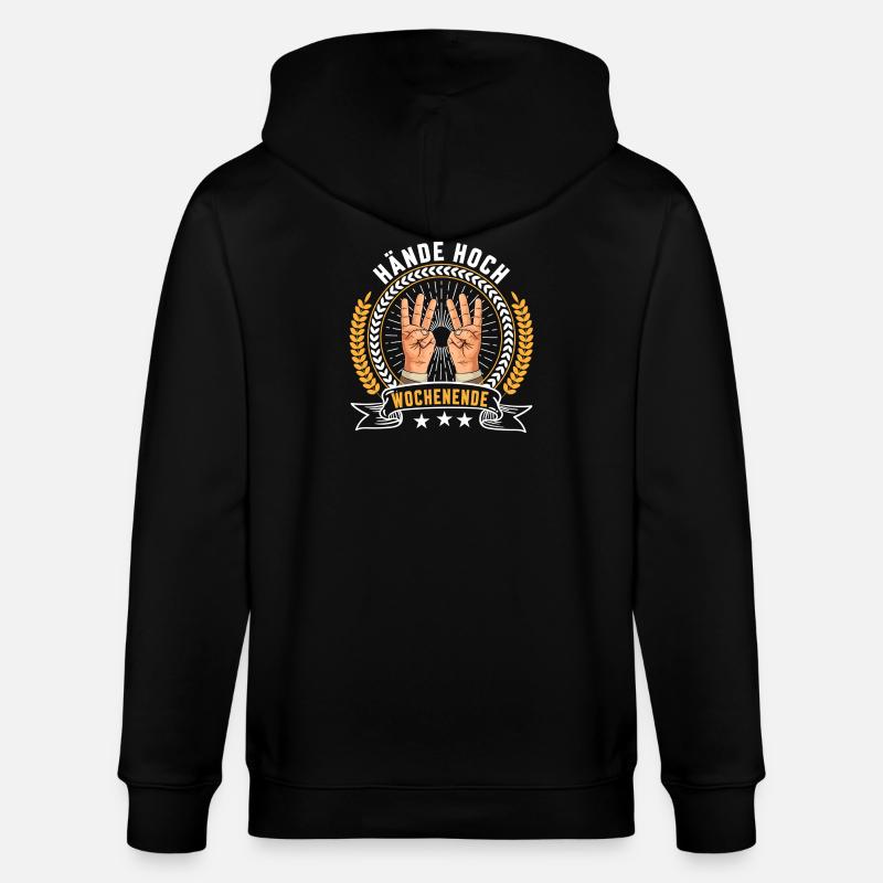 Hände hoch Wochenende - Stanley/Stella Unisex Bio-Kapuzenjacke CULTIVATOR  - Schwarz