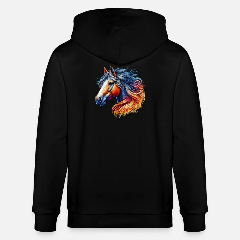 Cheval - Veste à capuche bio CULTIVATOR Stanley/Stella Unisexe - noir