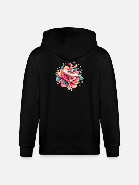 Ballet dancer with tutu - Stanley/Stella CULTIVATOR Unisex Organic Hooded Jacket - black