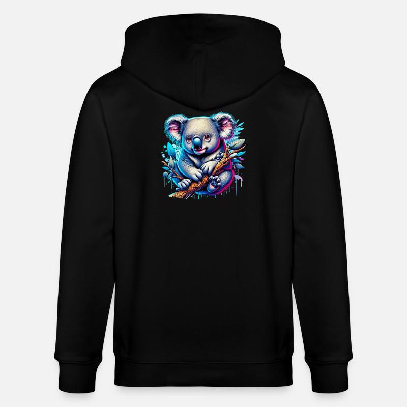Koala - Stanley/Stella Unisex Bio-Kapuzenjacke CULTIVATOR - Schwarz