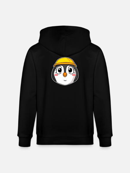 Penguin Construction Site - Stanley/Stella CULTIVATOR Unisex Organic Hooded Jacket - black