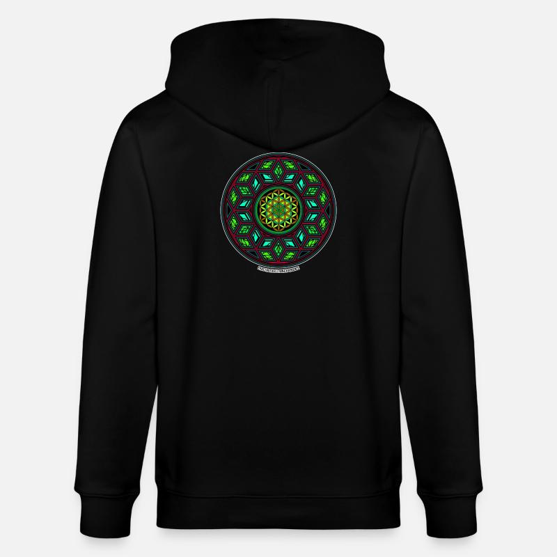 Fractal Evolution Kaleidoskop Mandala Muster Yoga - Stanley/Stella Unisex Bio-Kapuzenjacke CULTIVATOR  - Schwarz
