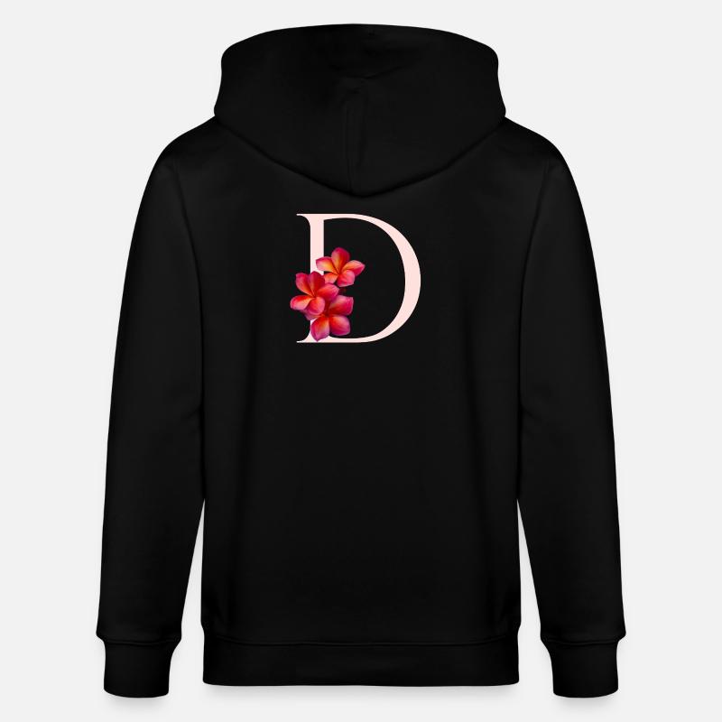 D Monogramm mit Frangipani - Stanley/Stella Unisex Bio-Kapuzenjacke CULTIVATOR  - Schwarz