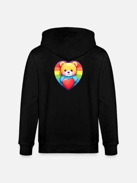 Love is a Bear Necessity - Stanley/Stella CULTIVATOR Unisex Organic Hooded Jacket - black