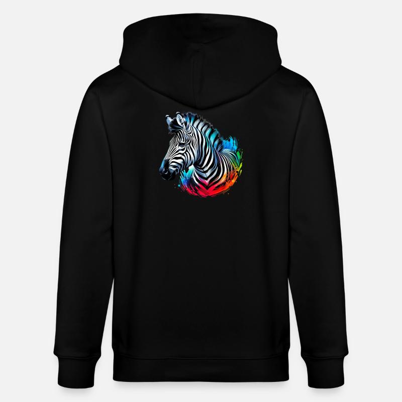 Zebra - Stanley/Stella Unisex Bio-Kapuzenjacke CULTIVATOR  - Schwarz