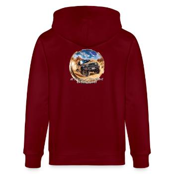 Jimny 4x4 Offroad Off Road End Street - Stanley/Stella Unisex Bio-Kapuzenjacke CULTIVATOR  - Burgunderrot - Hinten - Anna (173cm)