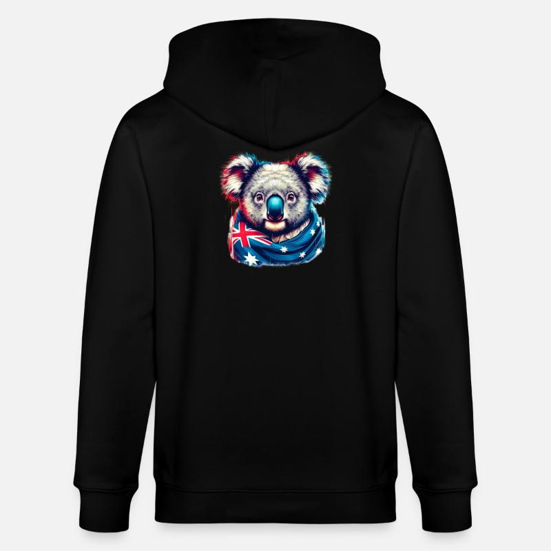 Koala - Stanley/Stella Unisex Bio-Kapuzenjacke CULTIVATOR  - Schwarz