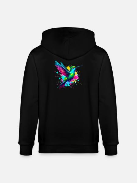 Hummingbird - Stanley/Stella CULTIVATOR  Unisex Organic Hooded Jacket - black