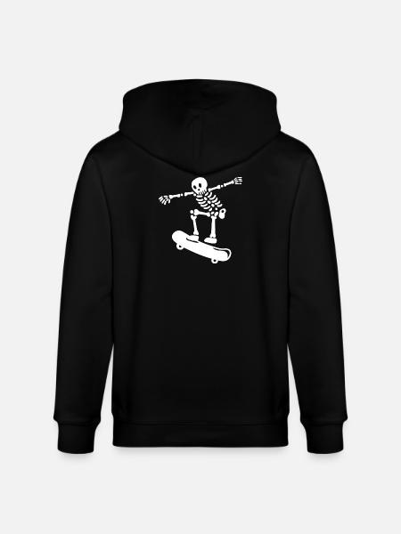 Skateboarding Skeleton Skateboarder - Stanley/Stella Unisex Bio-Kapuzenjacke CULTIVATOR  - Schwarz