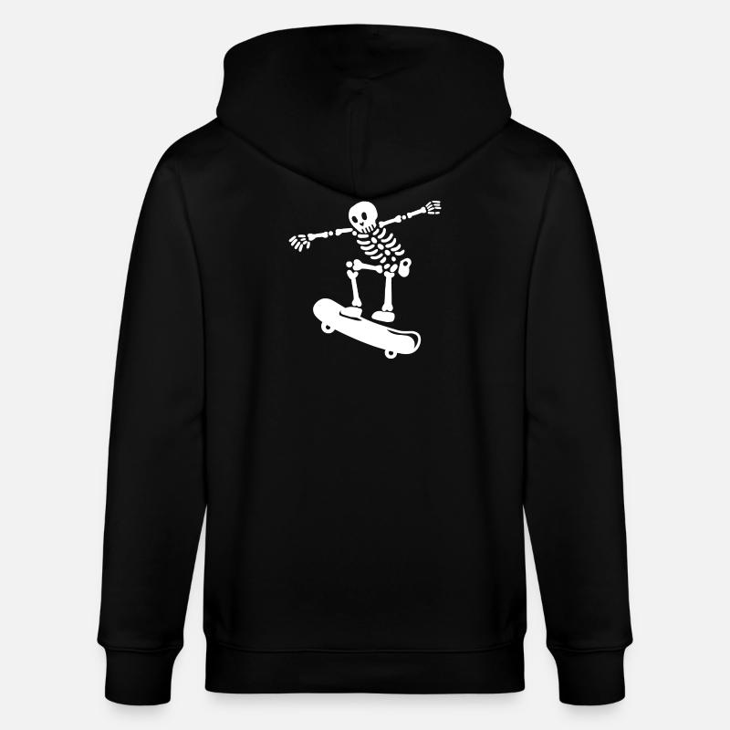 Skateboarding Skeleton Skateboarder - Stanley/Stella Unisex Bio-Kapuzenjacke CULTIVATOR  - Schwarz