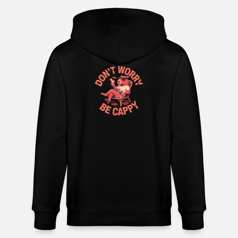 Capybara Cochon d’Inde Capybara - Veste à capuche bio CULTIVATOR Stanley/Stella Unisexe - noir