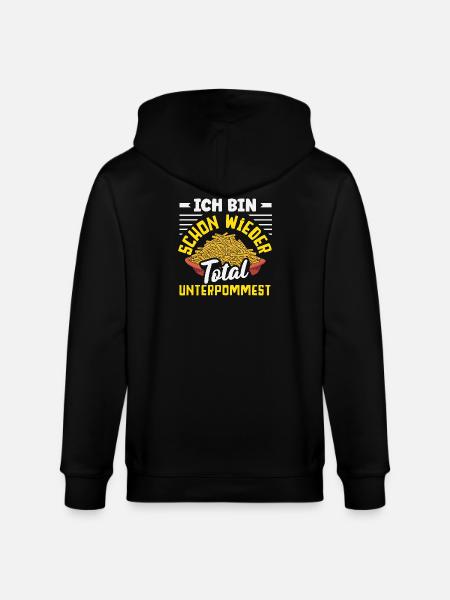 Totally underpommest again – French fries joke - Stanley/Stella CULTIVATOR  Unisex Organic Hooded Jacket - black