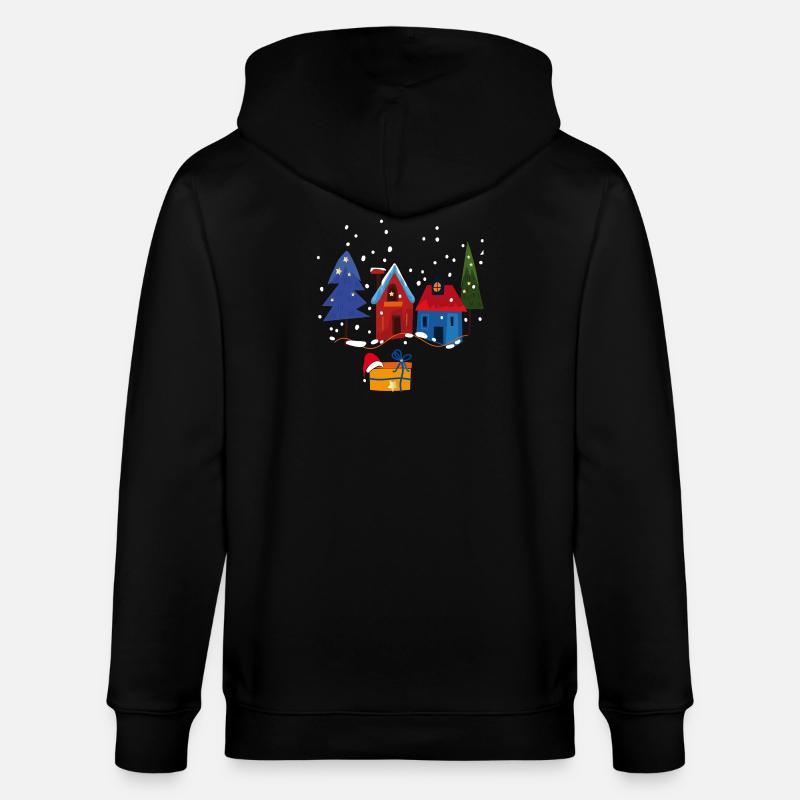 Maisons d’hiver avec de la neige - Veste à capuche bio CULTIVATOR Stanley/Stella Unisexe - noir