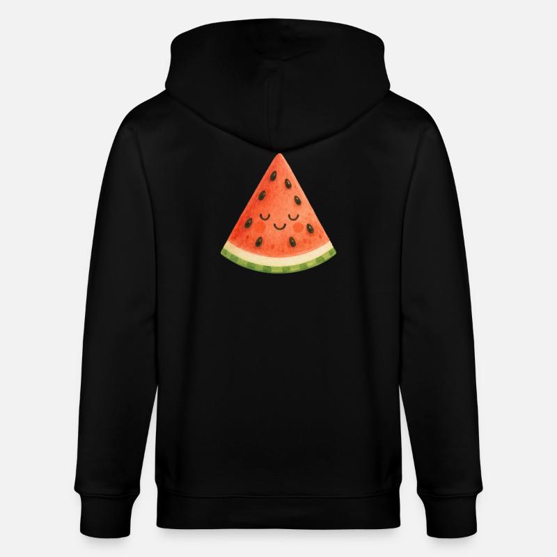 Tranche de pastèque sourire - Veste à capuche bio CULTIVATOR Stanley/Stella Unisexe - noir
