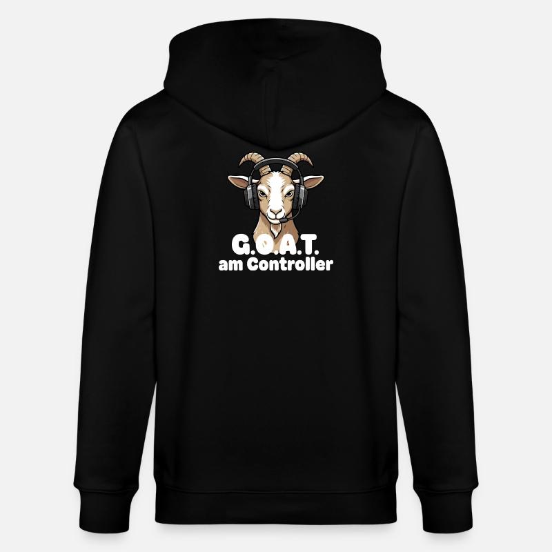 GOAT on the controller - Stanley/Stella CULTIVATOR  Unisex Organic Hooded Jacket - black