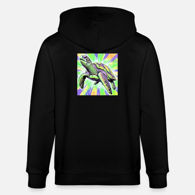 Schildkröte - Stanley/Stella Unisex Bio-Kapuzenjacke CULTIVATOR  - Schwarz