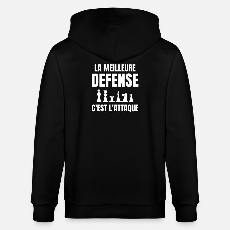 échec, échec et mat, joueur d'échecs - Veste à capuche bio CULTIVATOR Stanley/Stella Unisexe - noir