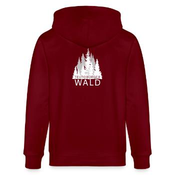 Teutoburger Wald - Stanley/Stella Unisex Bio-Kapuzenjacke CULTIVATOR  - Burgunderrot - Hinten - Anna (173cm)