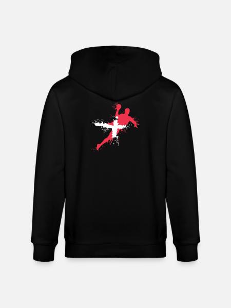 Handball Team Dänemark Handballer Symbol Wurf icon - Stanley/Stella Unisex Bio-Kapuzenjacke CULTIVATOR - Schwarz