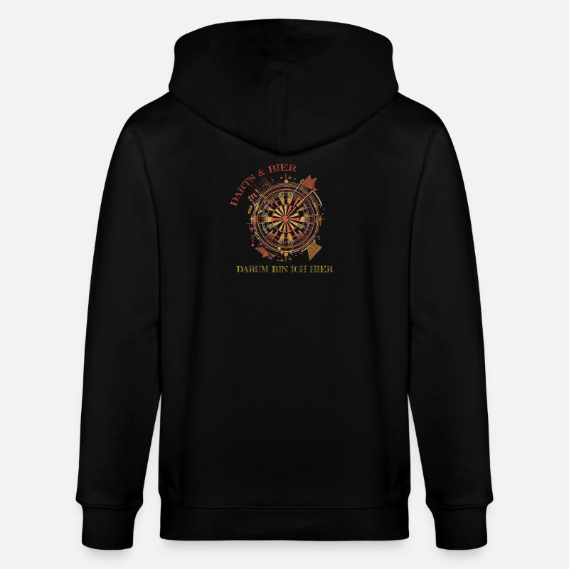 Darts & Bier, darum bin ich hier - Stanley/Stella Unisex Bio-Kapuzenjacke CULTIVATOR - Schwarz