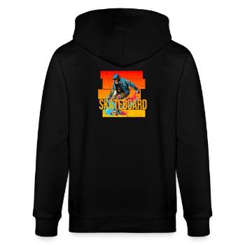 Skateboard - Stanley/Stella Unisex Bio-Kapuzenjacke CULTIVATOR  - Schwarz - Hinten - Anna (173cm)