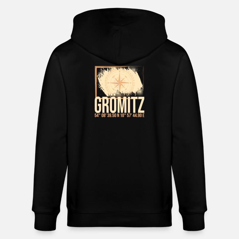 Grömitz Koordinaten - Stanley/Stella Unisex Bio-Kapuzenjacke CULTIVATOR  - Schwarz