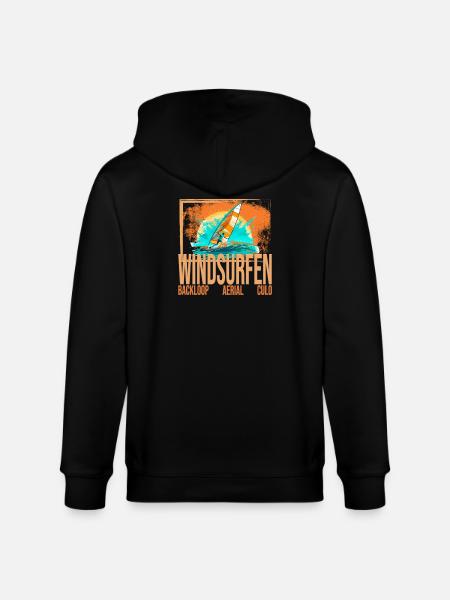 Backloop - Aerial - Culo - Windsurfen - Stanley/Stella Unisex Bio-Kapuzenjacke CULTIVATOR  - Schwarz