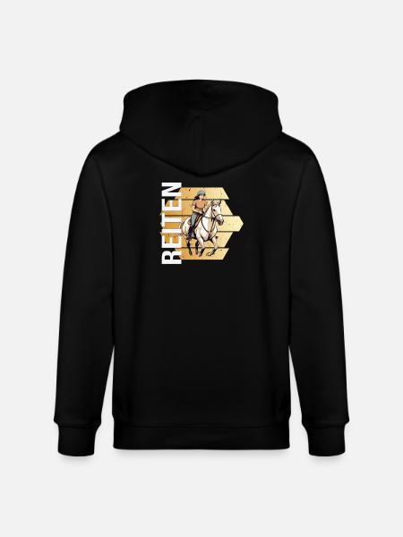 Reiten - Stanley/Stella Unisex Bio-Kapuzenjacke CULTIVATOR - Schwarz
