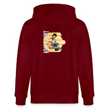 Kraftsport - Stanley/Stella Unisex Bio-Kapuzenjacke CULTIVATOR  - Burgunderrot - Hinten - Anna (173cm)
